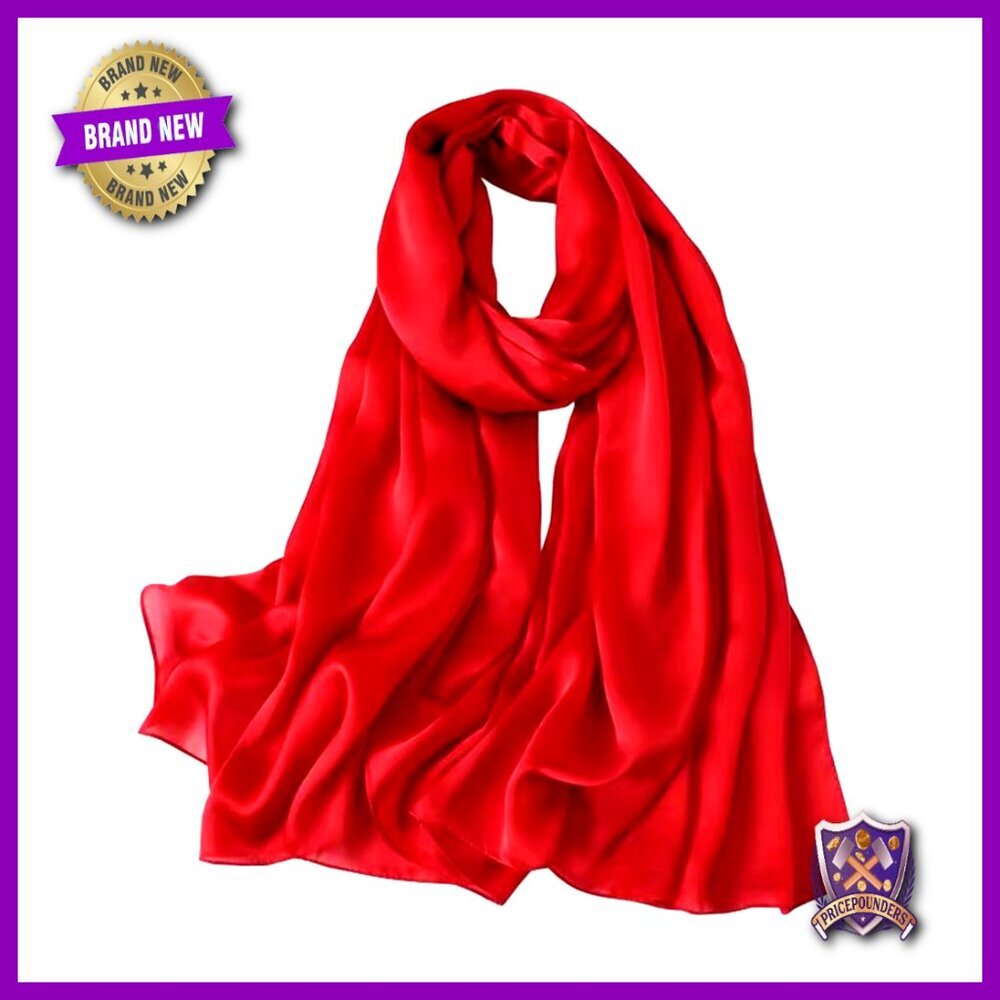 Large Mulberry Silk Scarf Shawl Head Wrap Oblong Women's Accessory